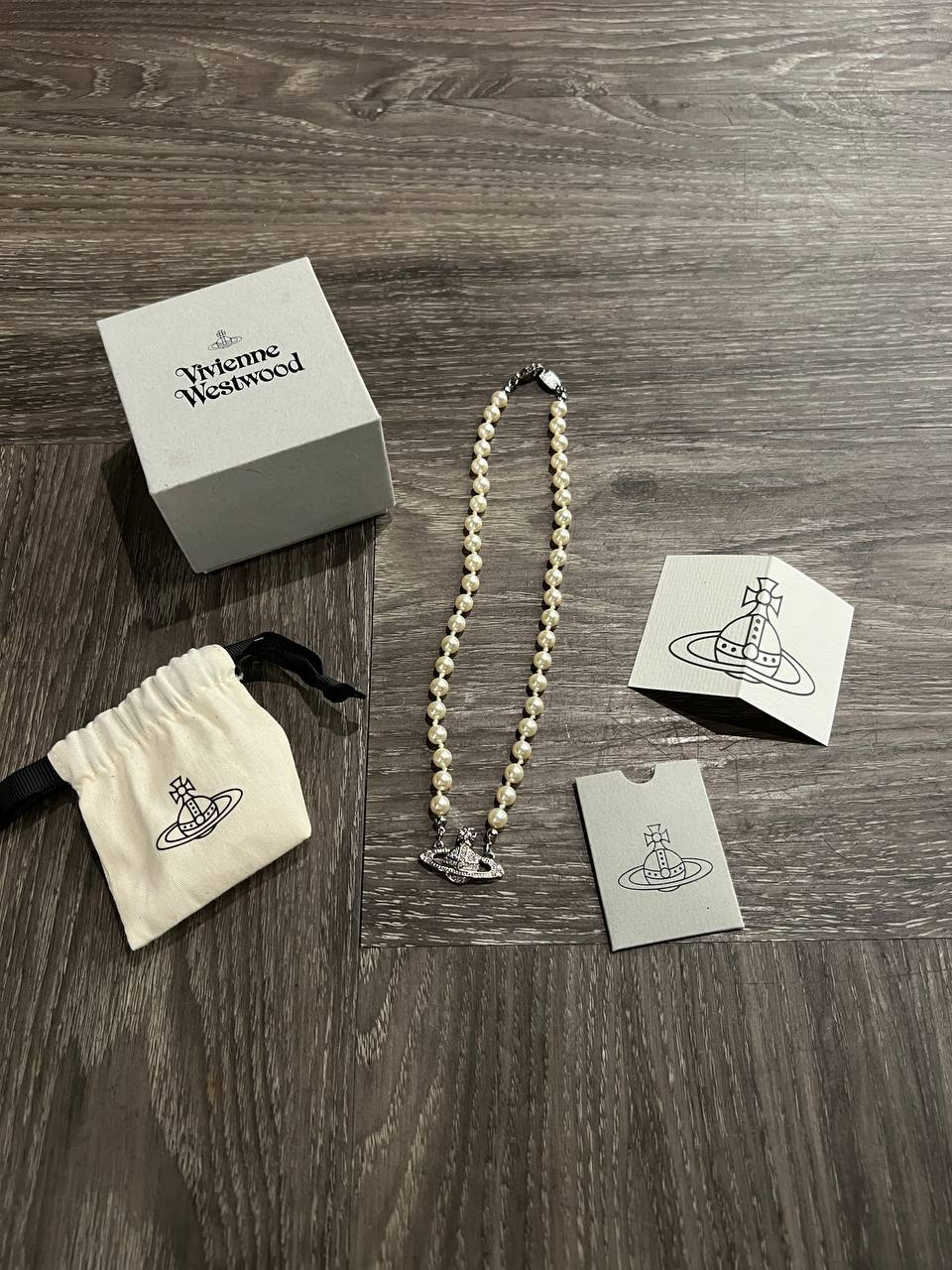 Vivienne Westwood Pearl Bas Relief Choker Necklace
