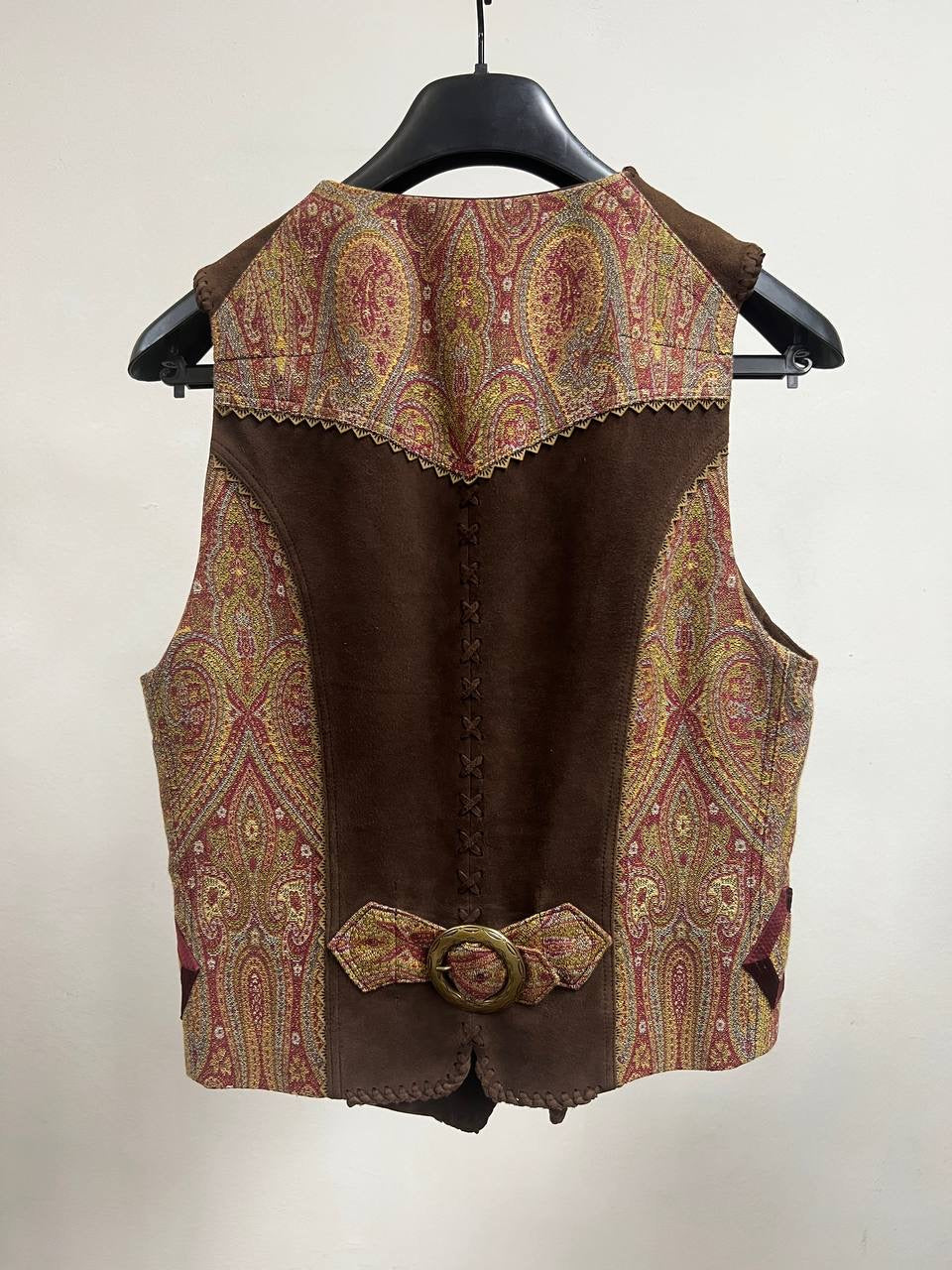 SS09 Number Nine “The Lonesome Heroes”Suede Tapestry Vest