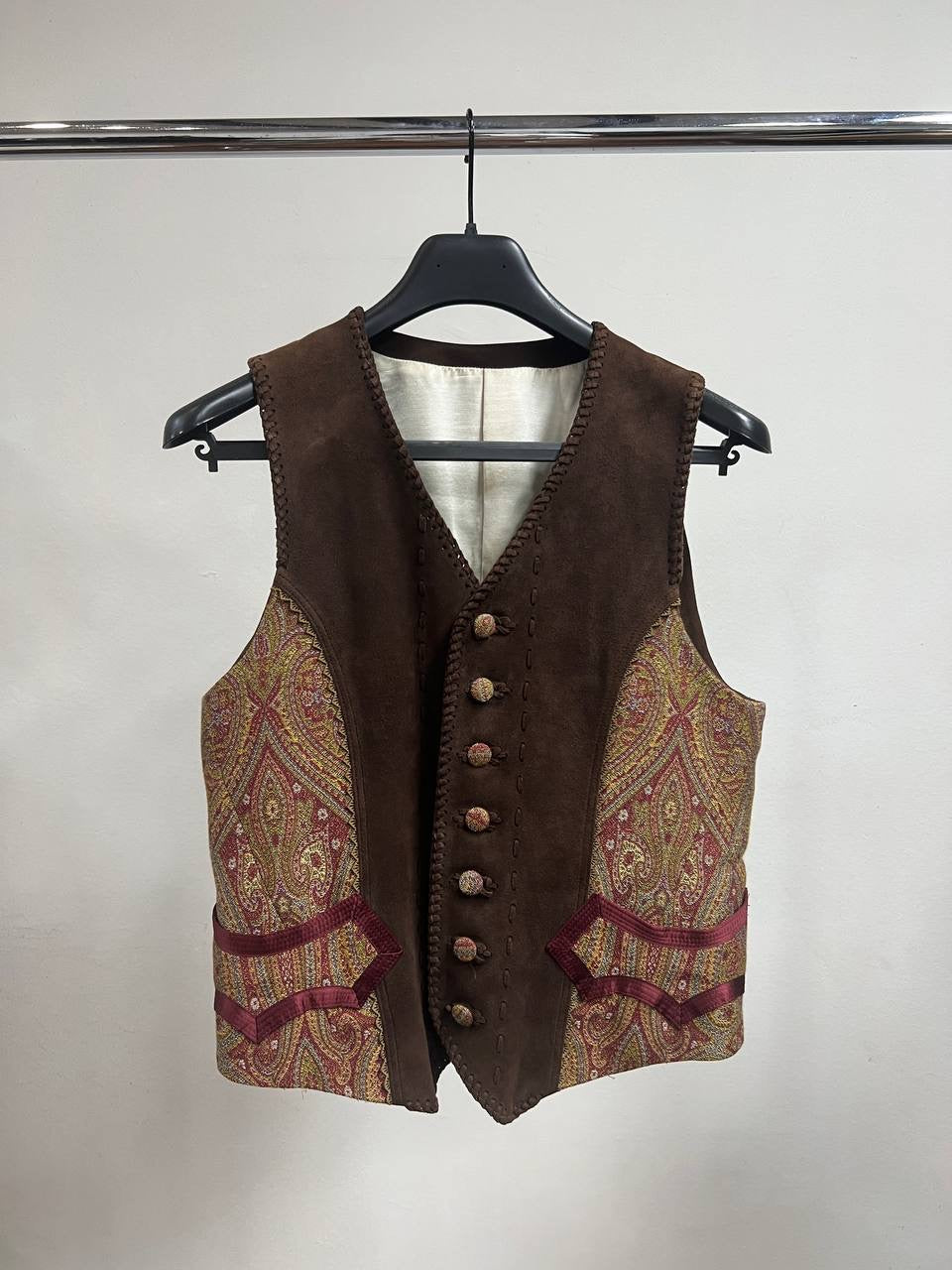 SS09 Number Nine “The Lonesome Heroes”Suede Tapestry Vest