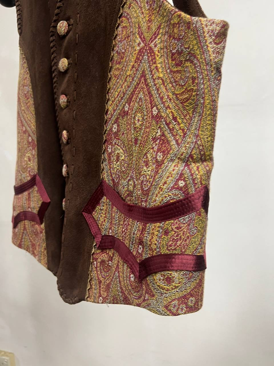 SS09 Number Nine “The Lonesome Heroes”Suede Tapestry Vest