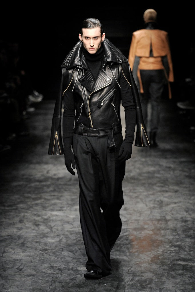 AW11 Juun.J Detachable Layered Double Rider Leather Jacket