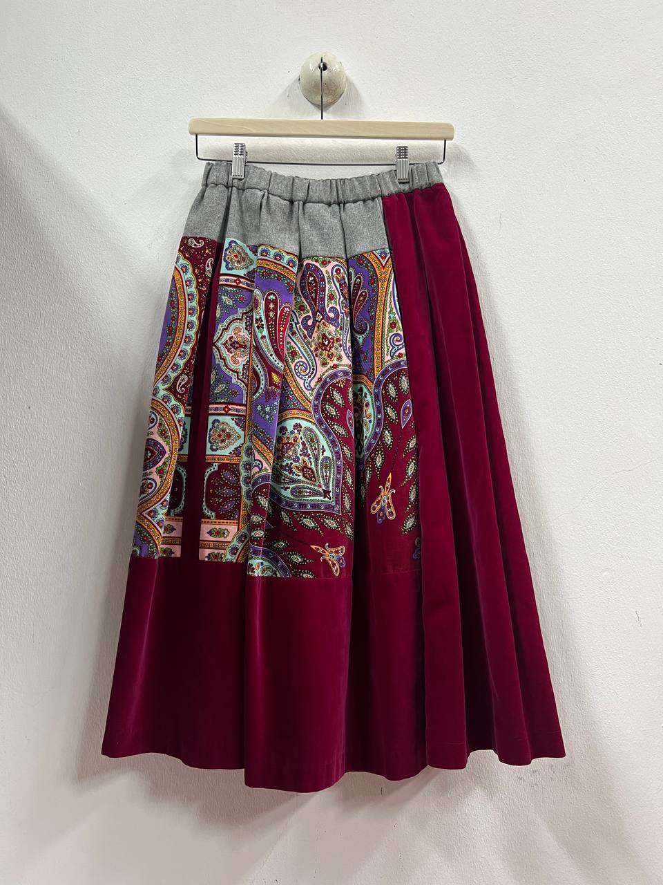 AW99 Comme des Garçons Fuchsia Tapestry Wool Skirt