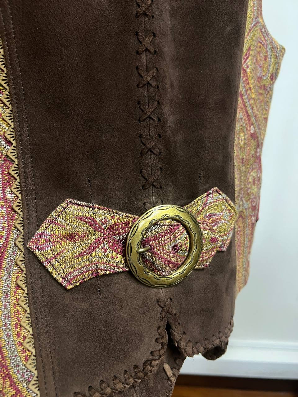SS09 Number Nine “The Lonesome Heroes”Suede Tapestry Vest