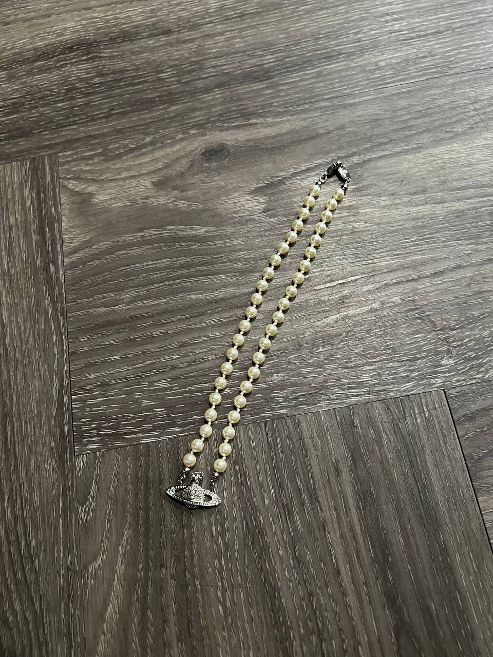Vivienne Westwood Pearl Bas Relief Choker Necklace