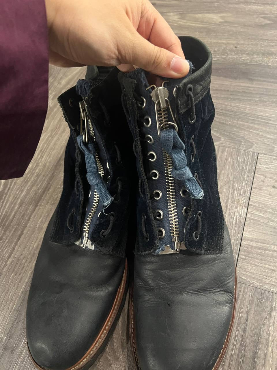 AW12 Undercover “Psycho Color” Military Front Zip Boots