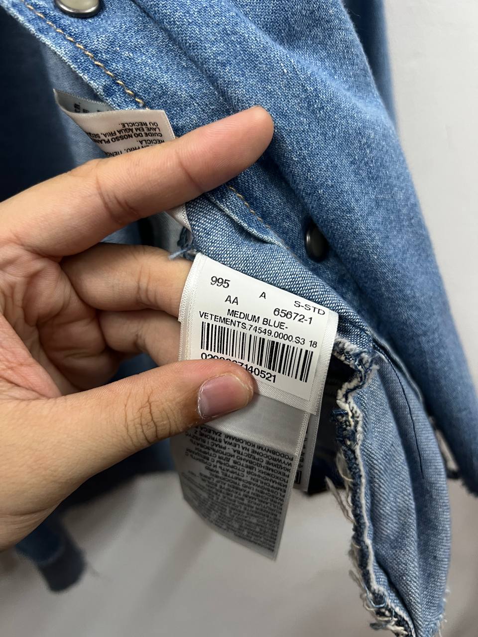 AW19 Vetements X Levi's Denim Reconstructed Shirt