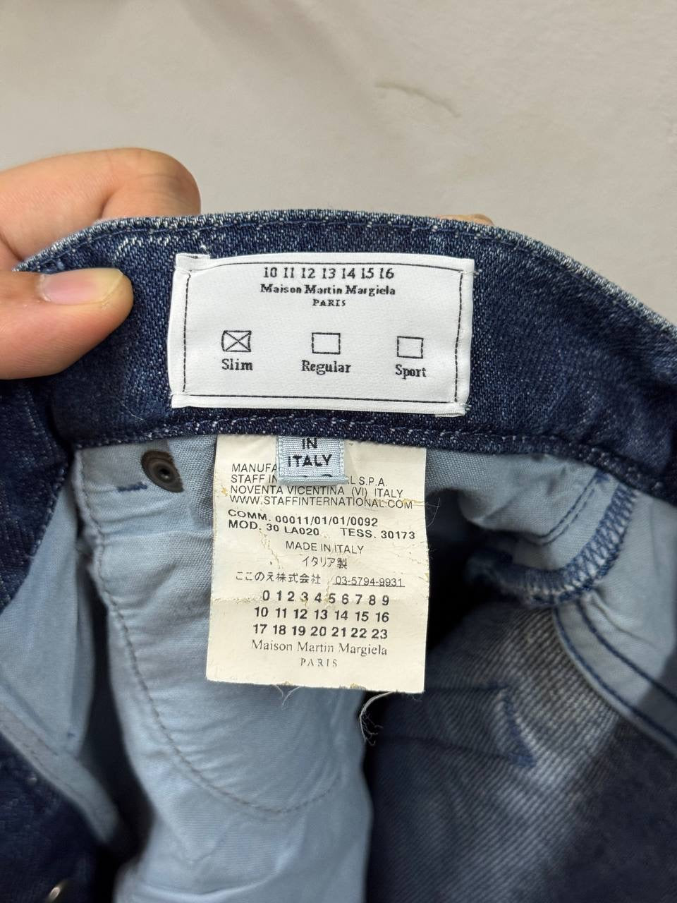 AW09 Maison Martin Margiela Flocked White Paint Denim