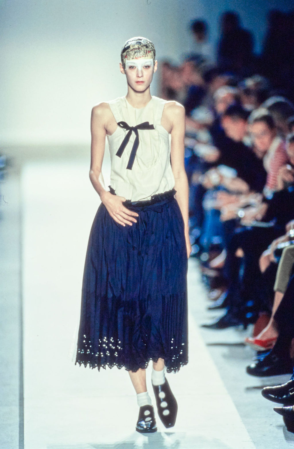 SS02 Comme Des Garcons Pleated Floral Wrap Skirt