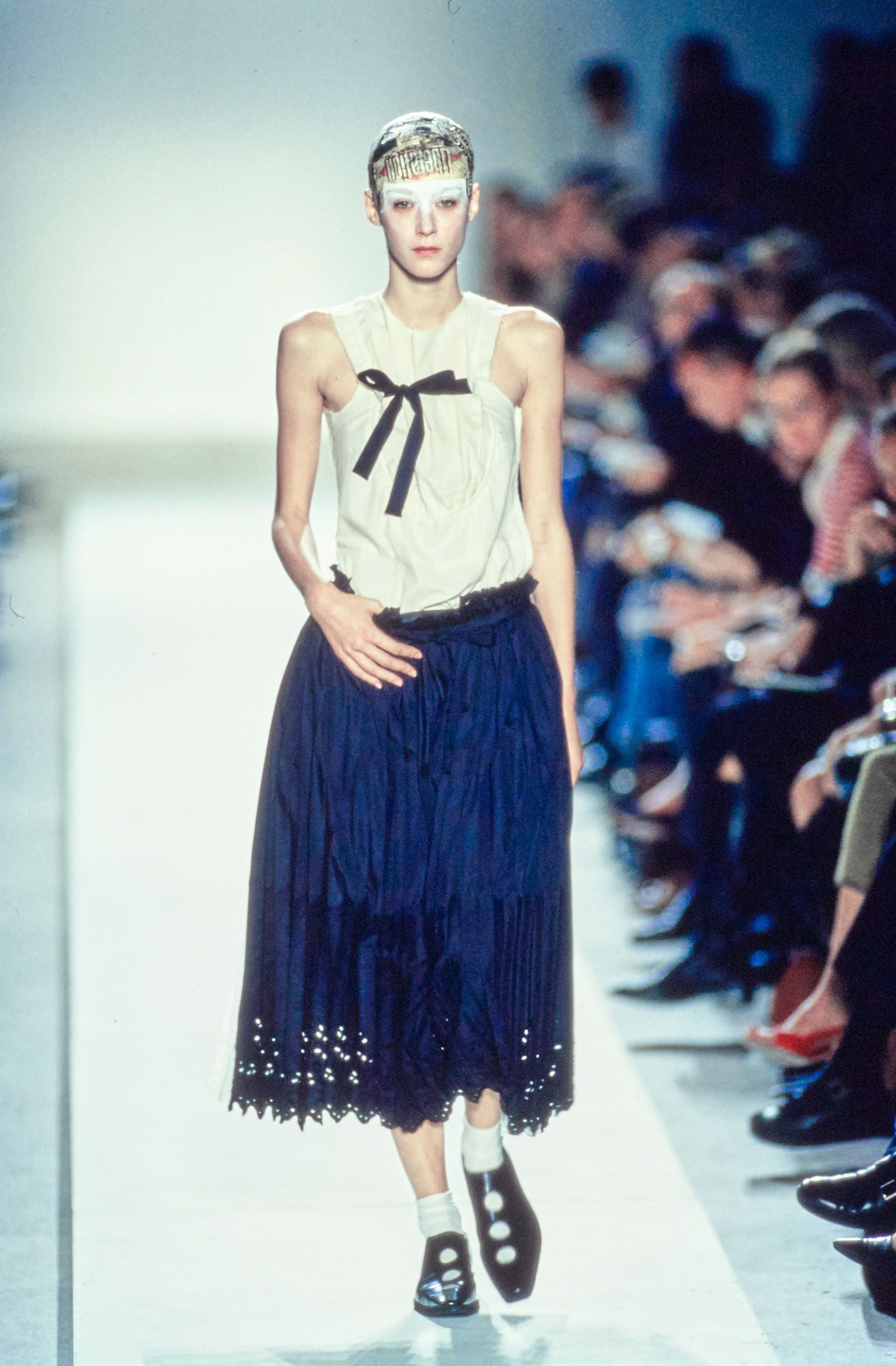 SS02 Comme Des Garcons Pleated Floral Wrap Skirt