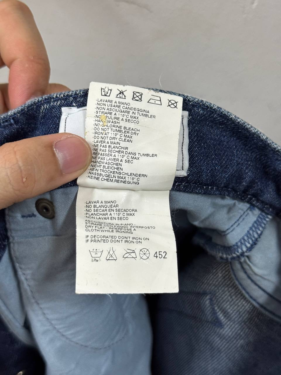 AW09 Maison Martin Margiela Flocked White Paint Denim