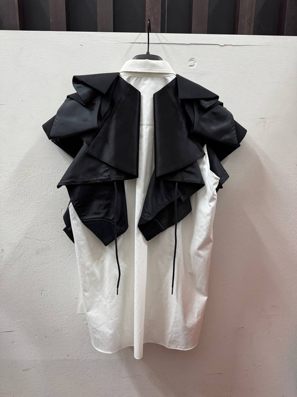 SS22 Sacai Pleated Ruffle Sleeveless Shirt