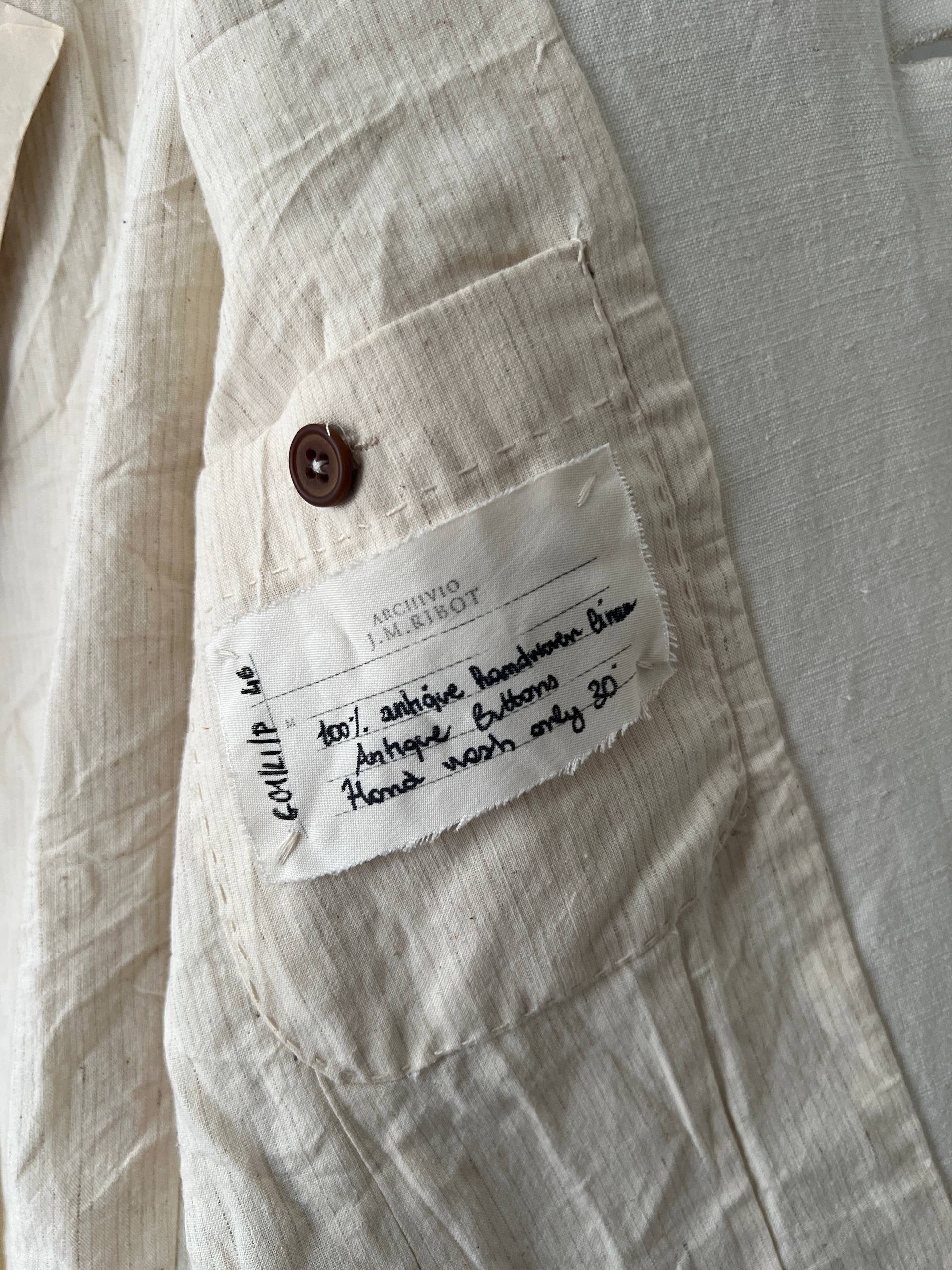 SS20 Archivio J.M. Ribot Antique Handwoven Linen Jacket