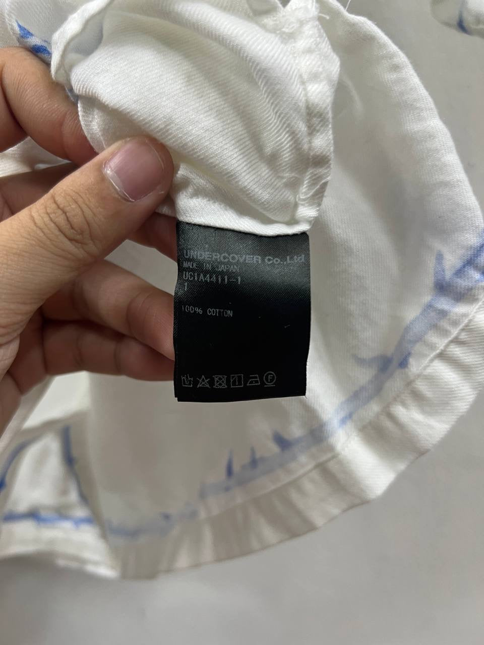 SS21 Undercover Camp Collar Porcelain Button Up Shirt