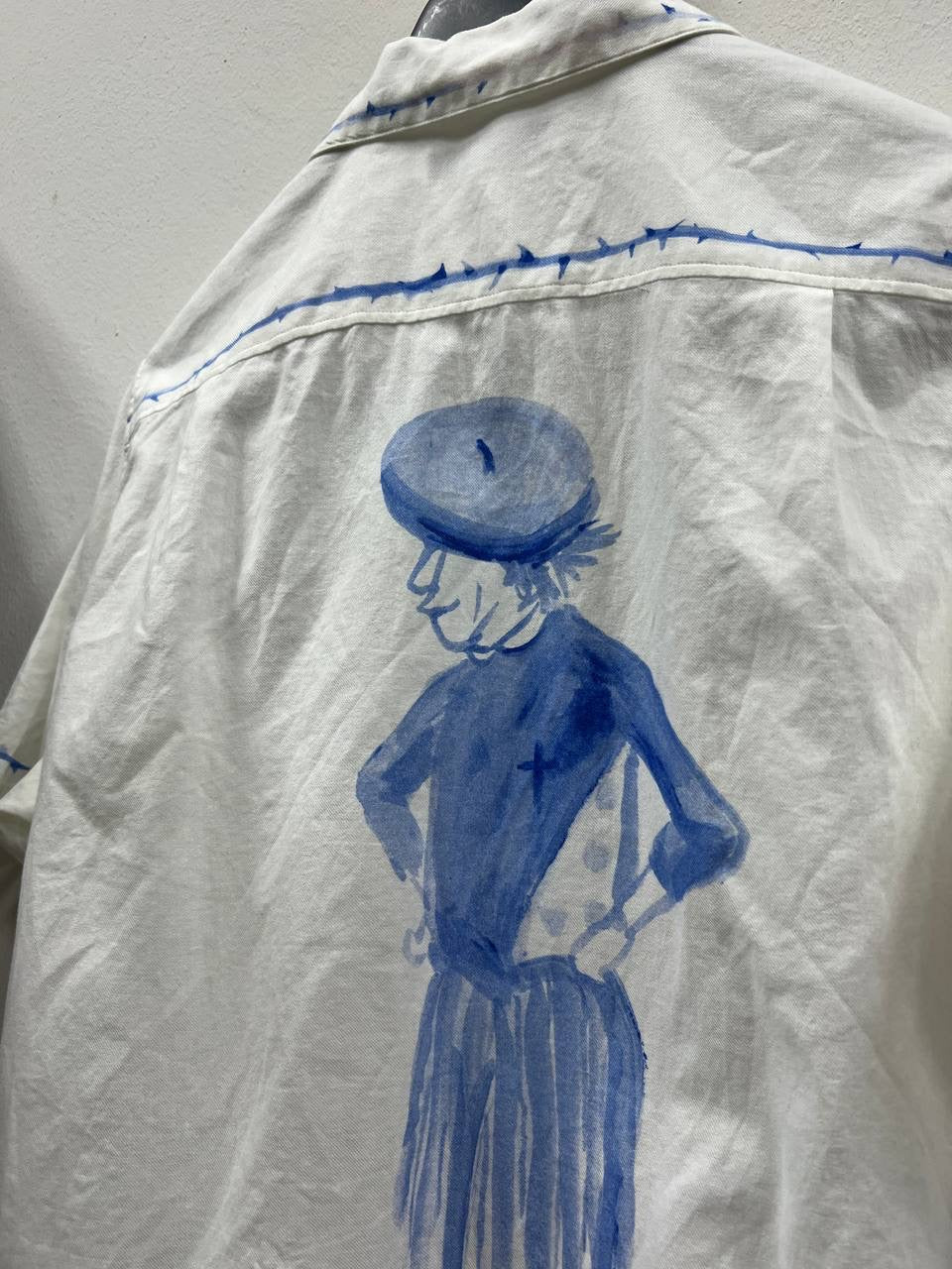 SS21 Undercover Camp Collar Porcelain Button Up Shirt