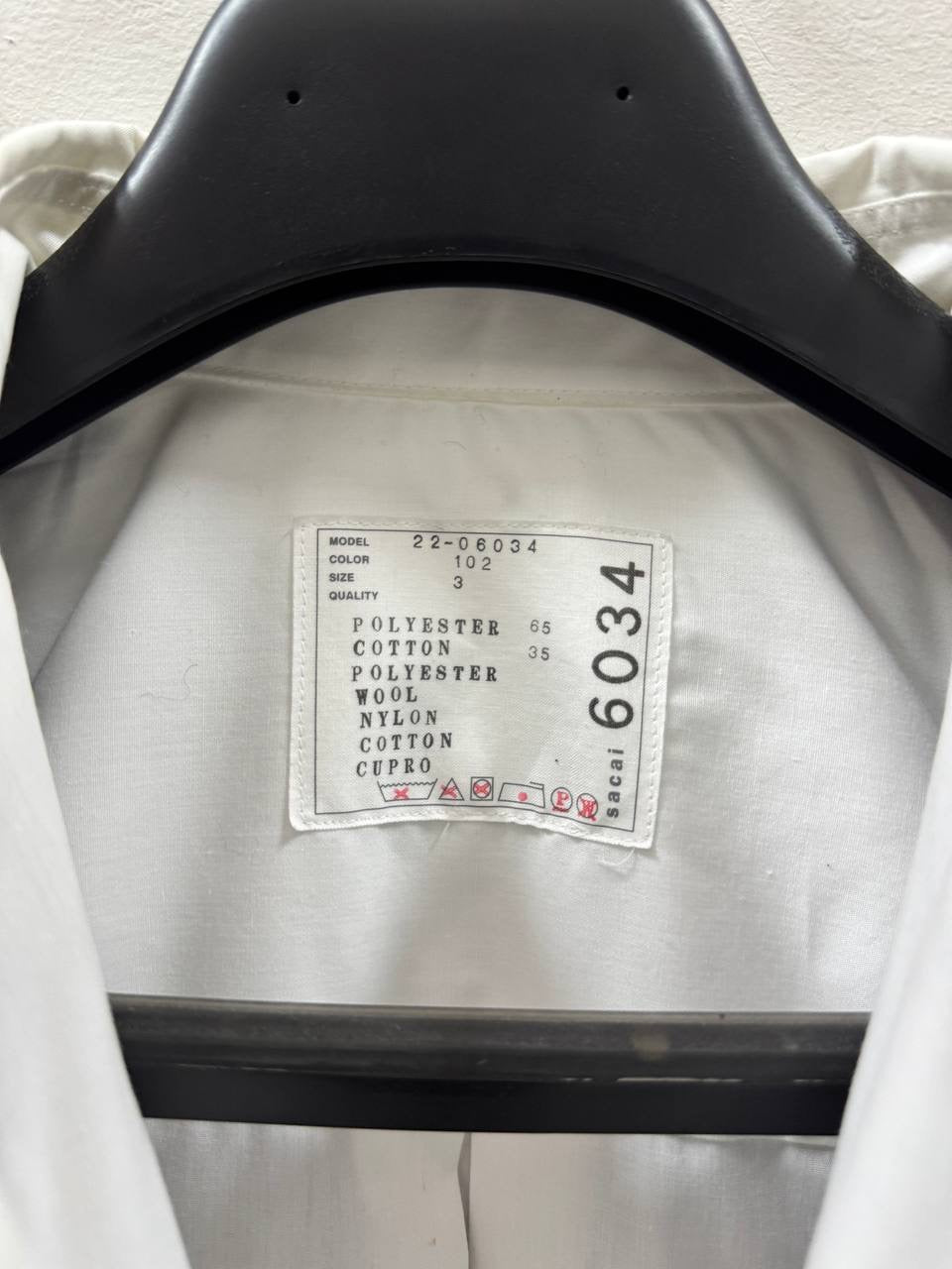 SS22 Sacai Pleated Ruffle Sleeveless Shirt