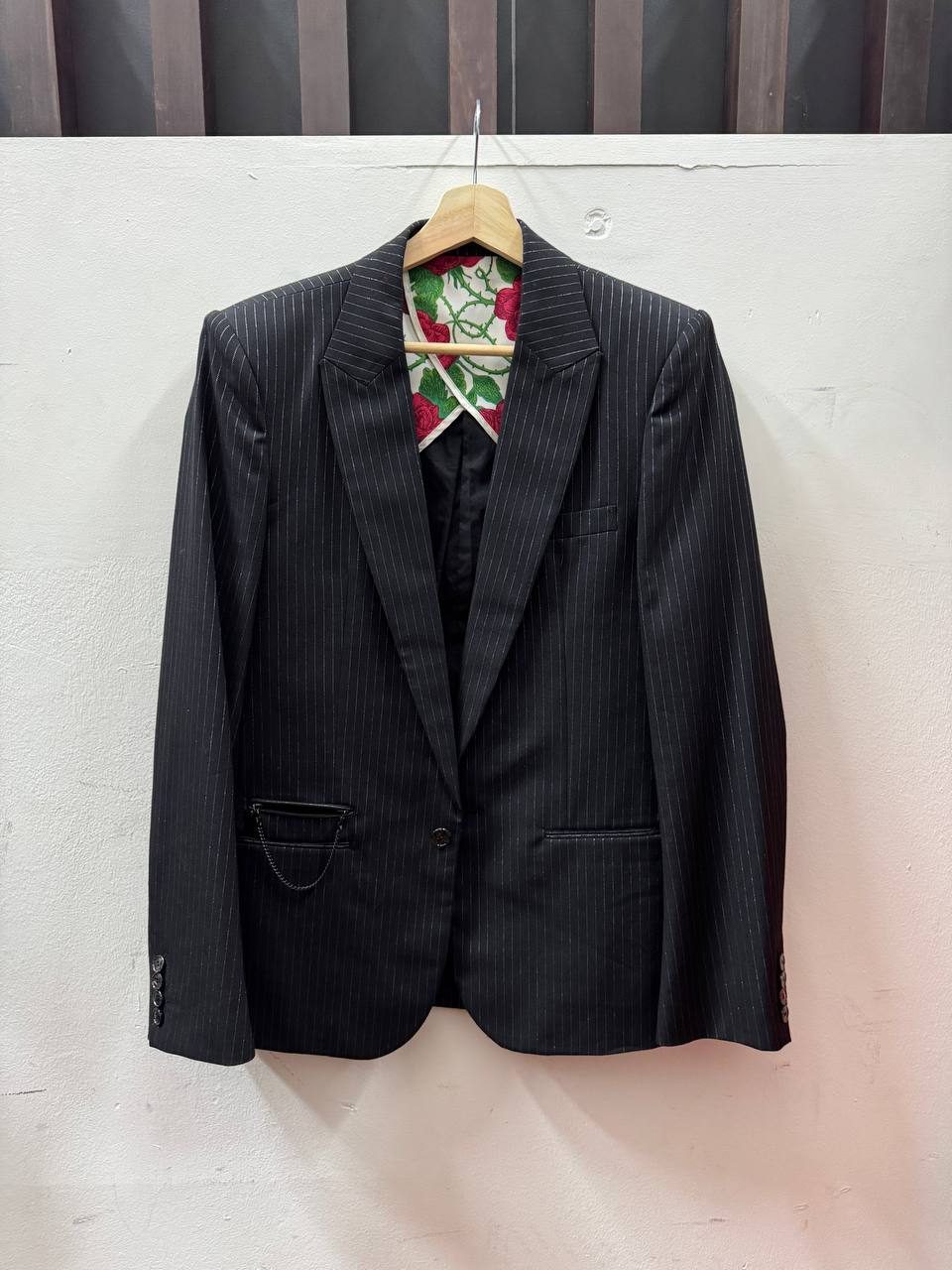 SS06 Number Nine "Welcome To The Shadow" Sequin Pinstripe Jacket