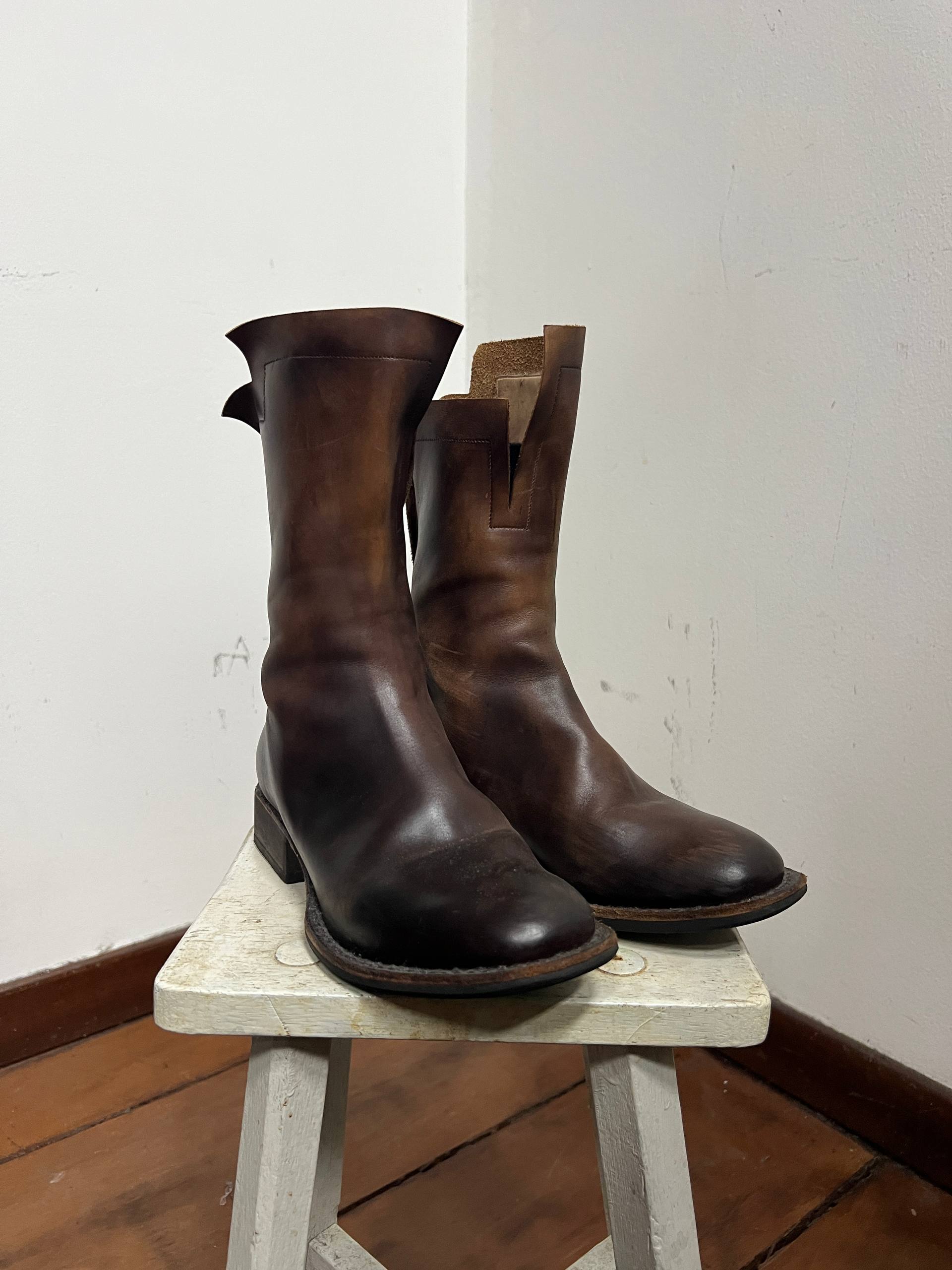 AW18 Yohji Yamamoto x CHEREVICHKIOTVICHKI Hand Hammered Boots