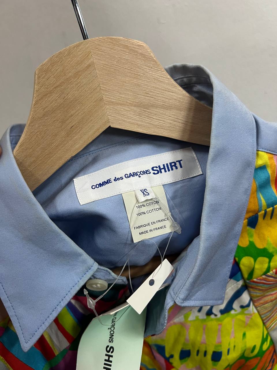 SS15 Comme Des Garcons Shirt Asymmetrical Psychedelic Print Shirt
