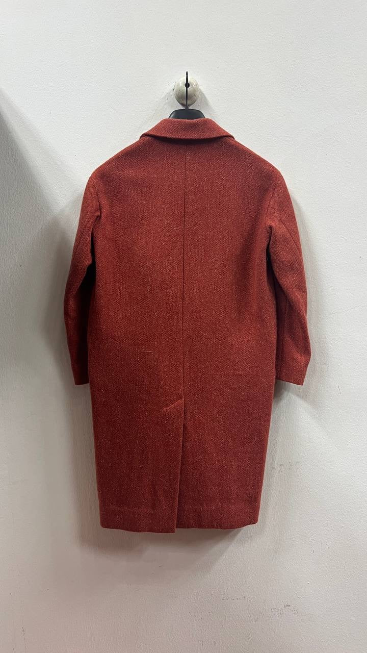 AW14 Blackmeans Vermillion Red Embroidered Tweed Coat
