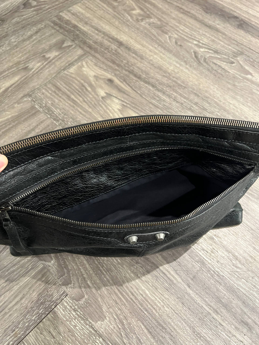 AW13 Balenciaga x Barneys New York Motocross Classic Lambskin Clip Large Clutch