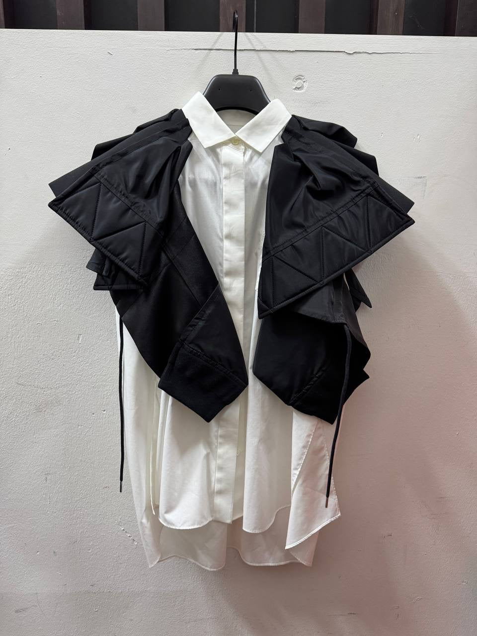 SS22 Sacai Pleated Ruffle Sleeveless Shirt