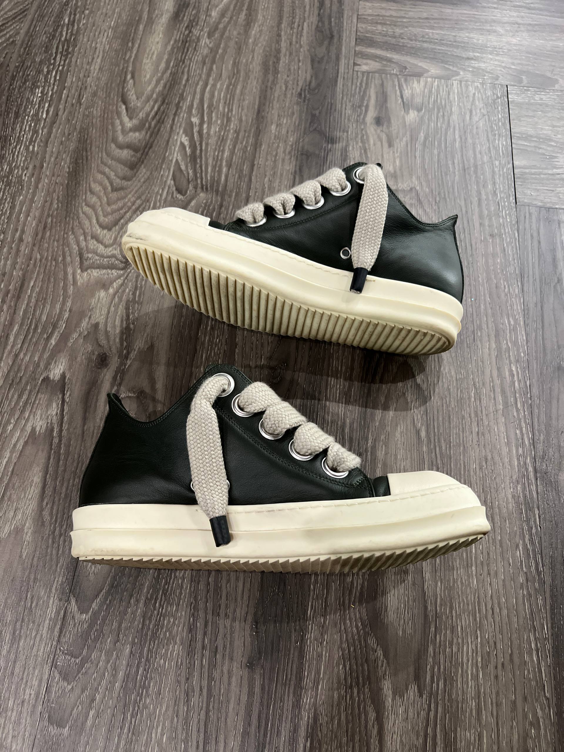 AW24 Rick Owens Porterville Forest Green Jumbo Lace Ramones Low