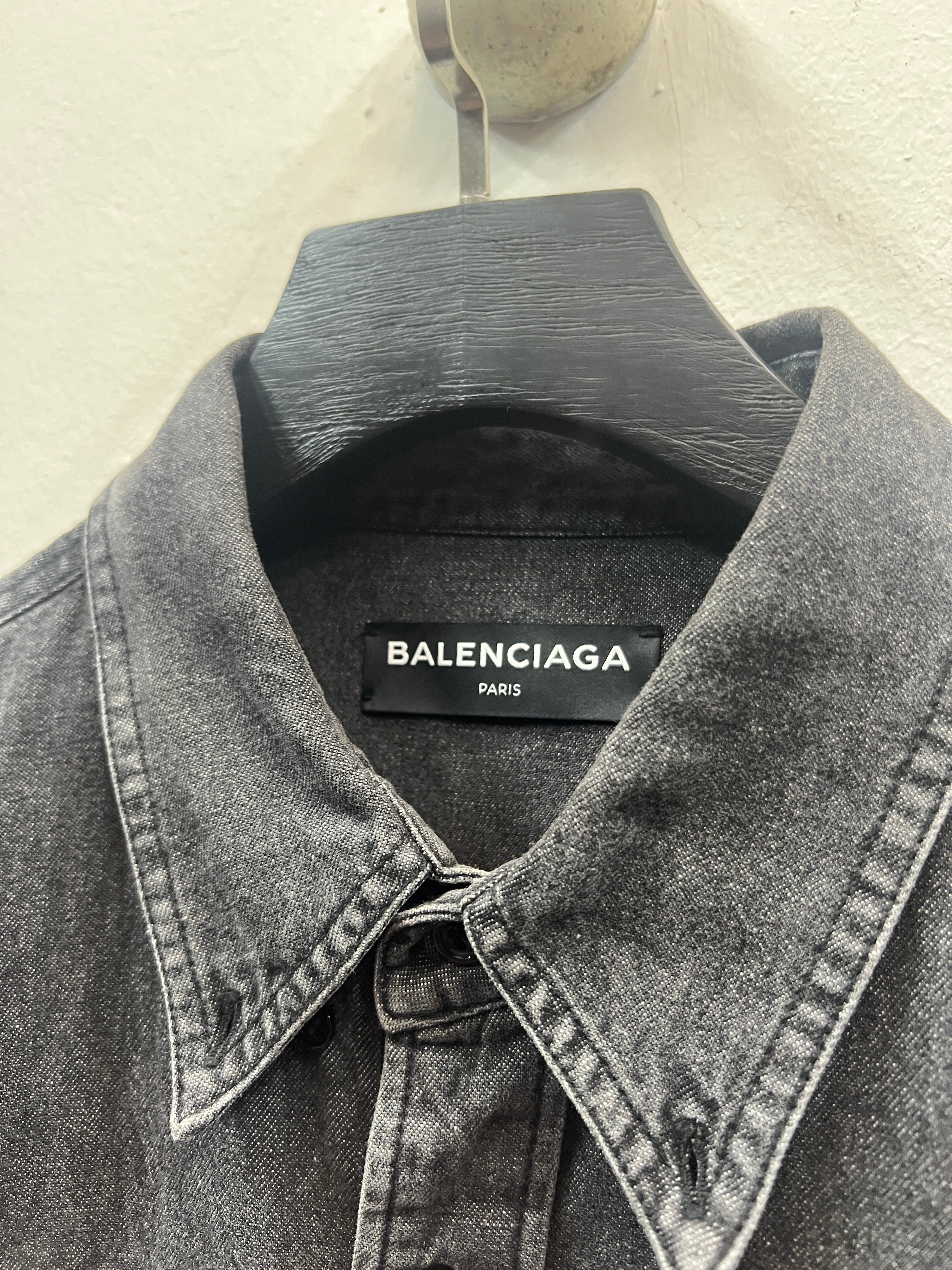 SS18 Balenciaga Europe Distressed Denim Vest