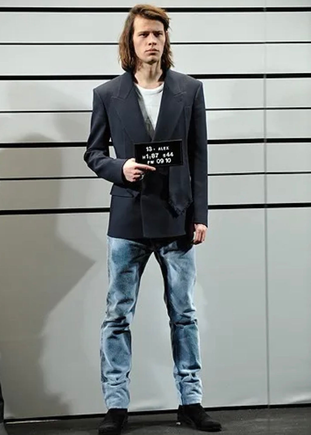 AW09 Maison Martin Margiela Flocked White Paint Denim