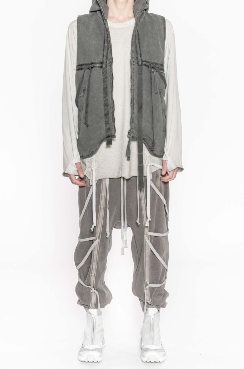 AW24 Boris Bidjan Saberi Paneled Strap Long Sleeve Shirt