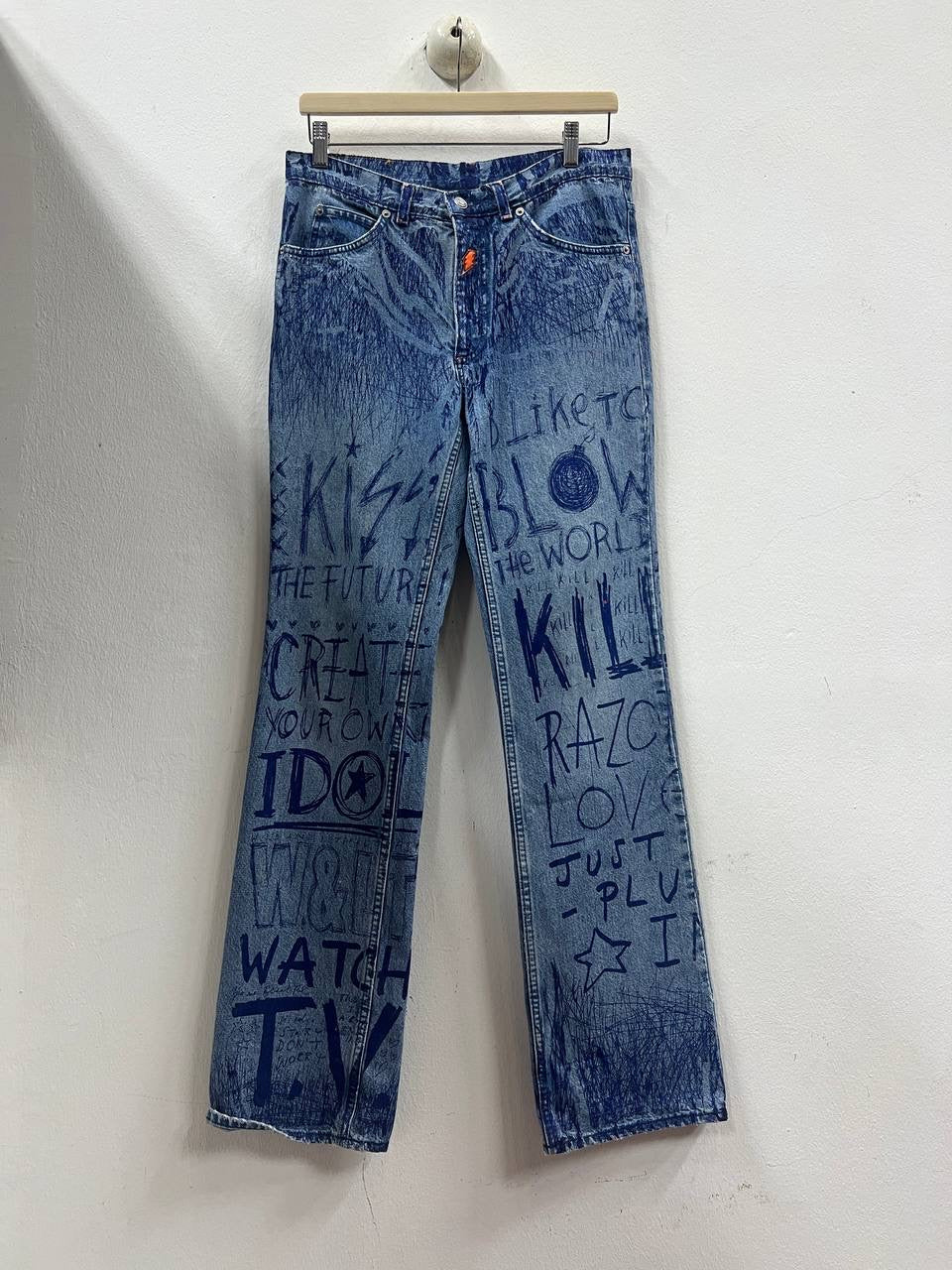 AW97 W&LT Walter Van Beirendonck Pen Scribble Denim