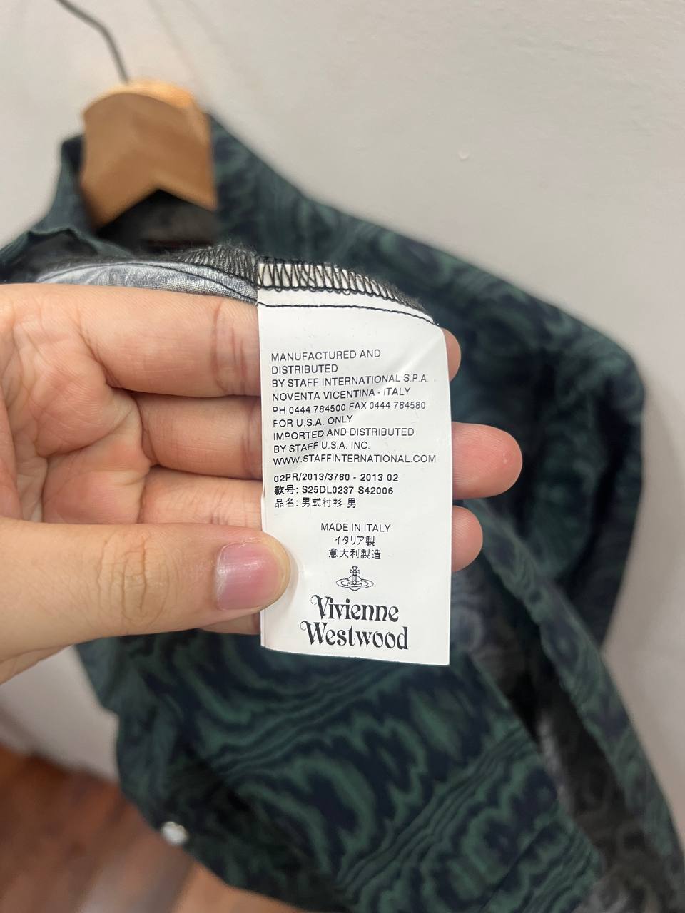 AW13 Vivienne Westwood Man Green Psychedelic Western Shirt