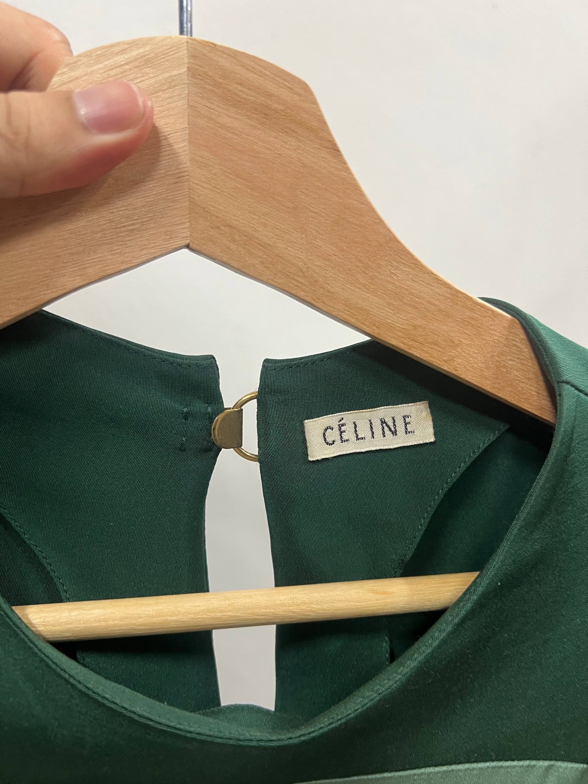 Resort 2010 Celine By Phoebe Philo Paneled Green Dress