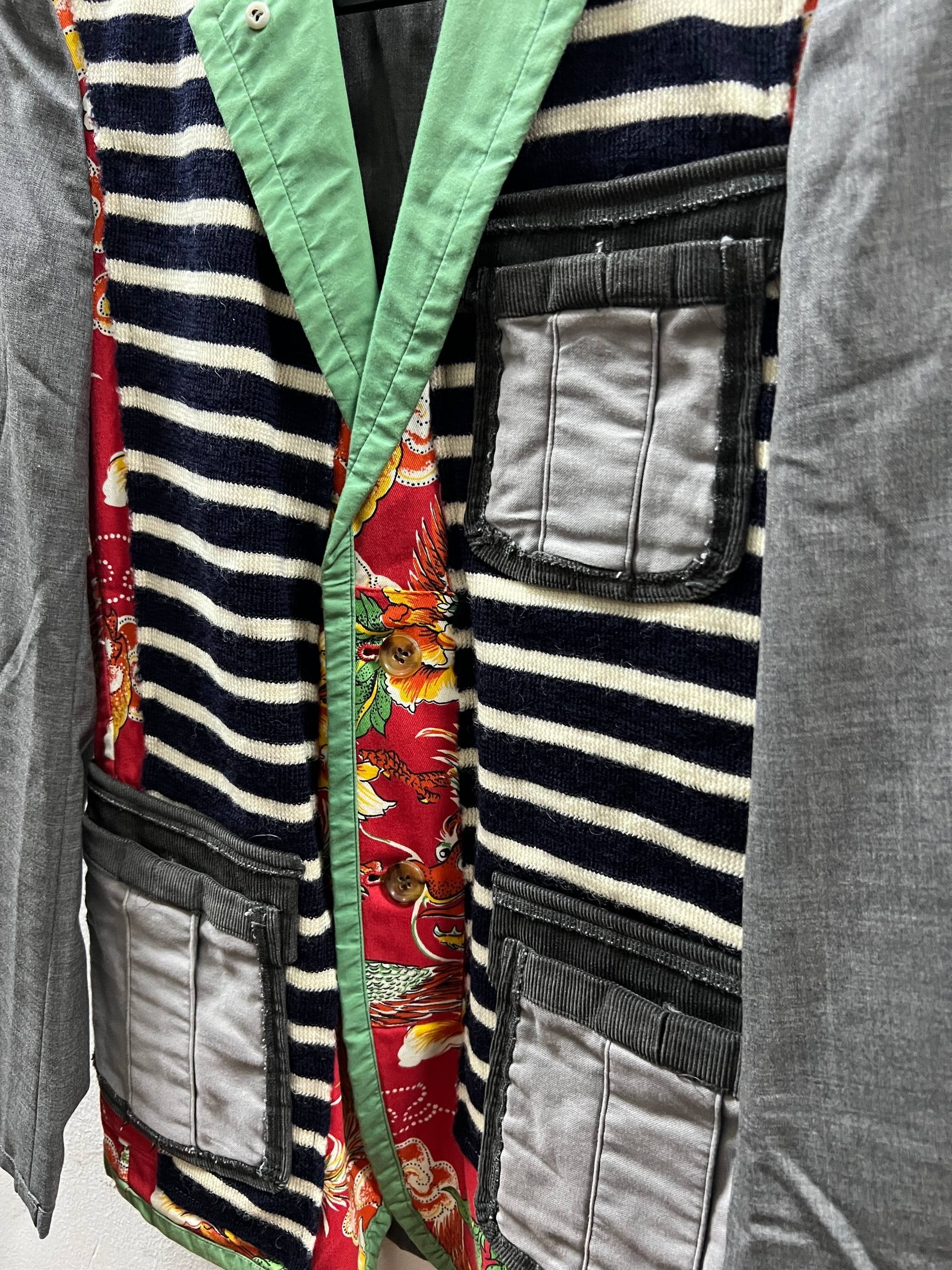 SS10 Comme Des Garcons Homme Plus "Random Collage" Reconstructed Patchwork Jacket
