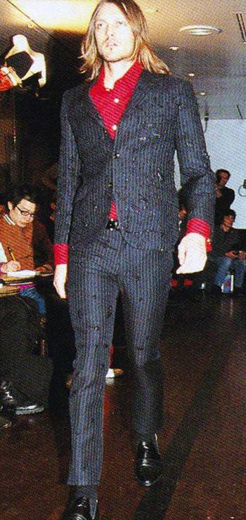 AW04 Junya Watanabe Man Destroyed Pinstripe Blazer