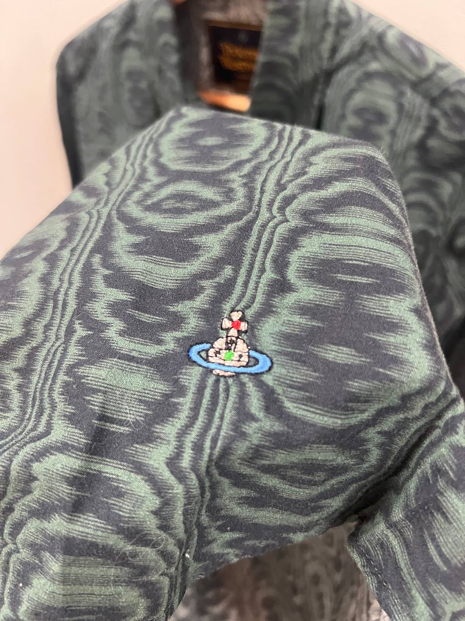 AW13 Vivienne Westwood Man Green Psychedelic Western Shirt