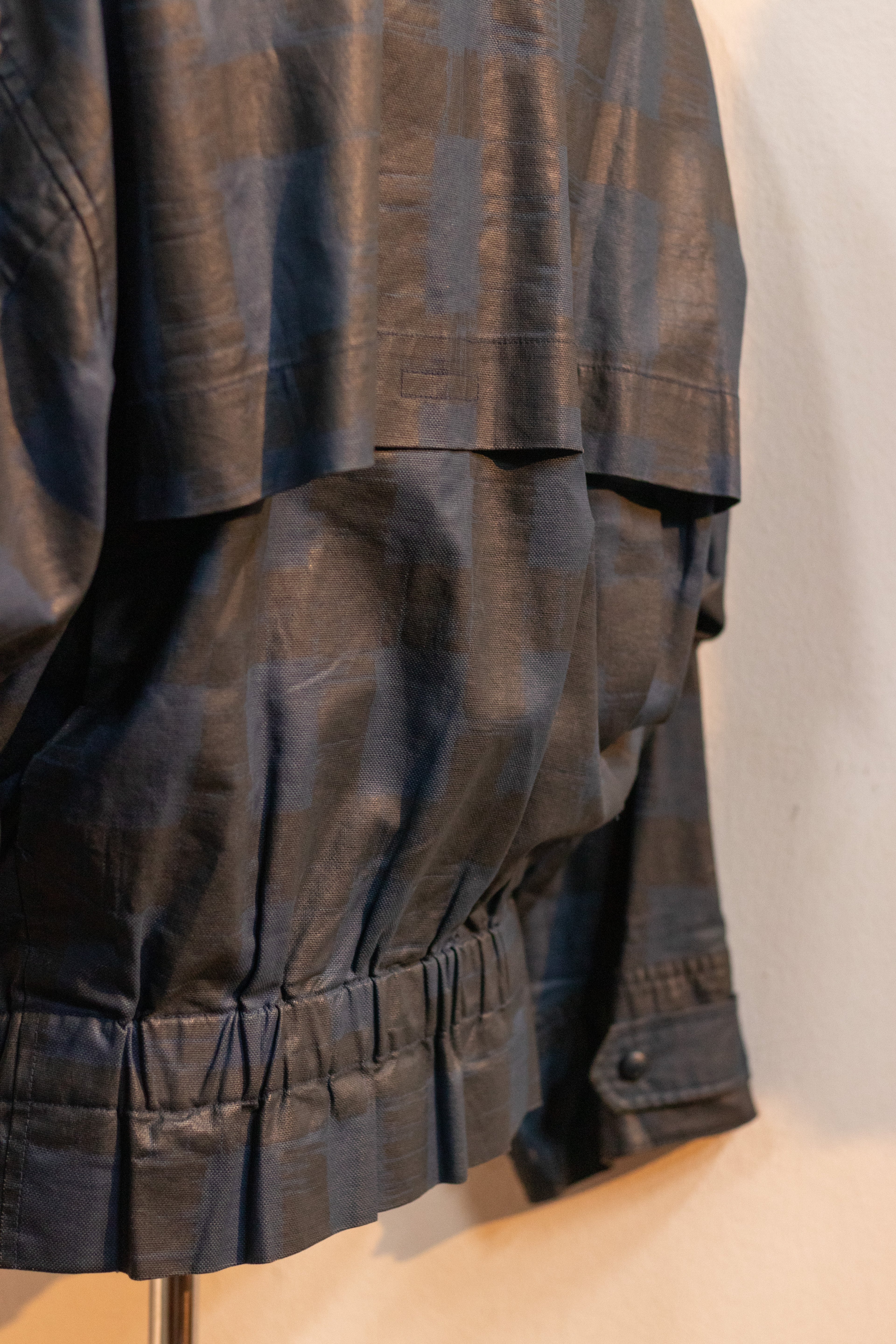 AW85 Issey Miyake Men Waxed Cropped Bomber Moto Jacket