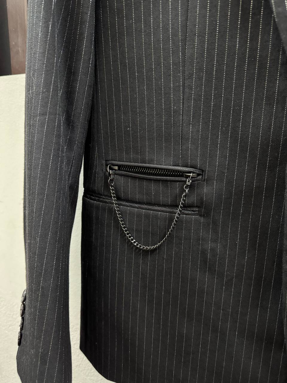 SS06 Number Nine "Welcome To The Shadow" Sequin Pinstripe Jacket