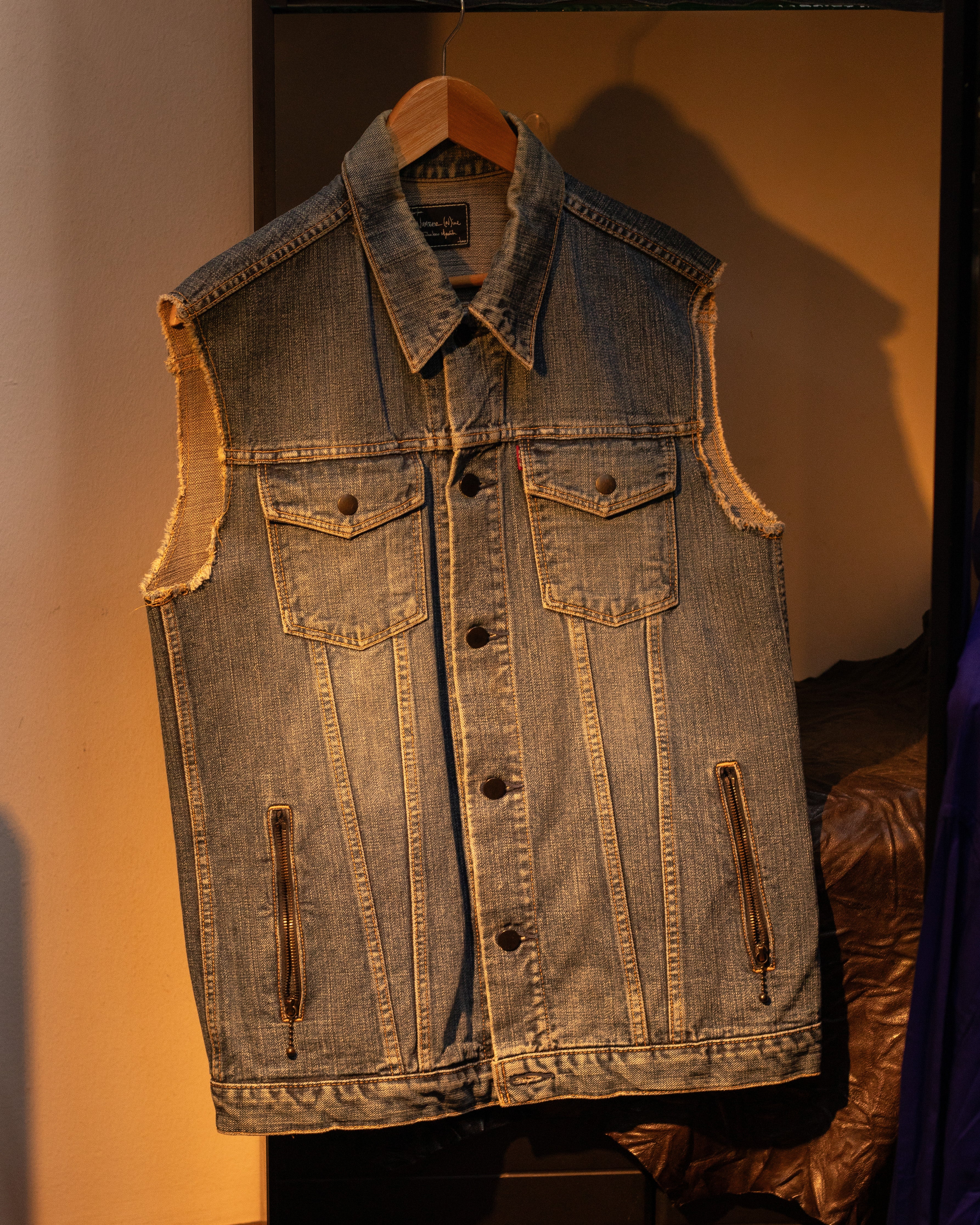 SS04 Number Nine "Dream Baby Dream" Sleeveless Denim Vest