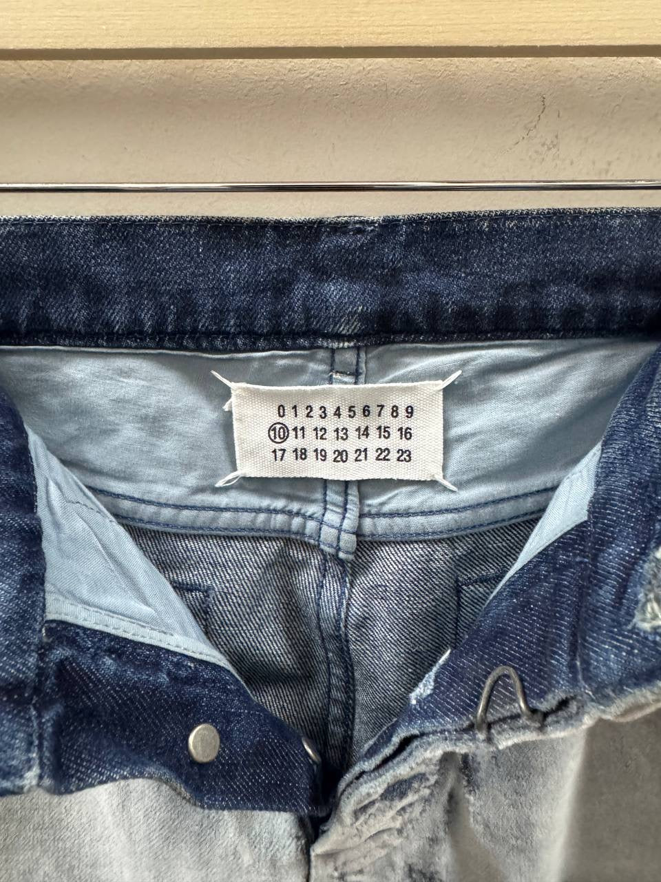 AW09 Maison Martin Margiela Flocked White Paint Denim