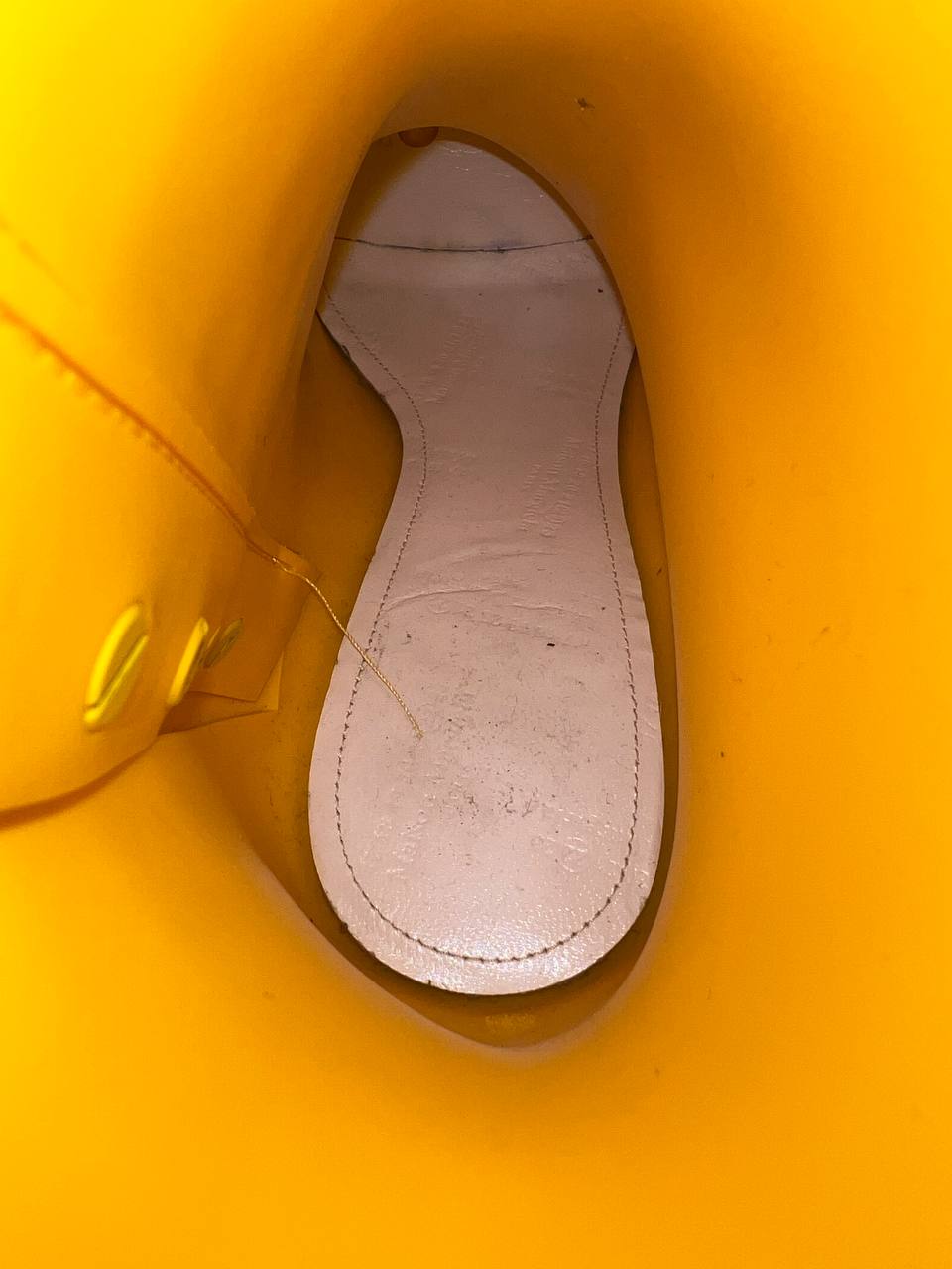 SS22 Maison Margiela Co-Ed Yellow Recycled Rubber Tabi Boots