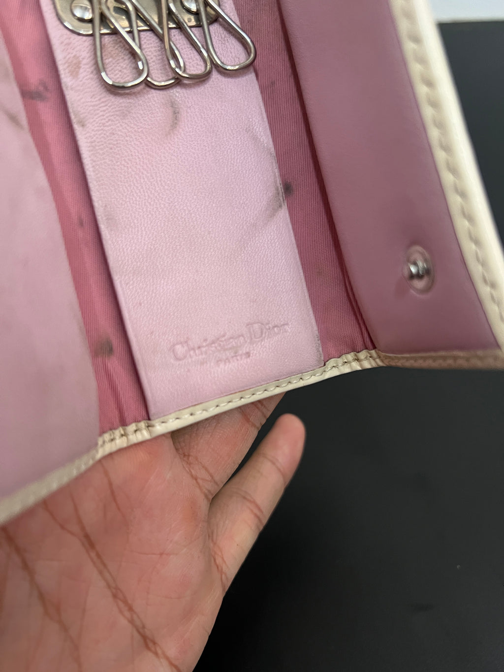 Dior Pink Trotter Oblique Key Wallet