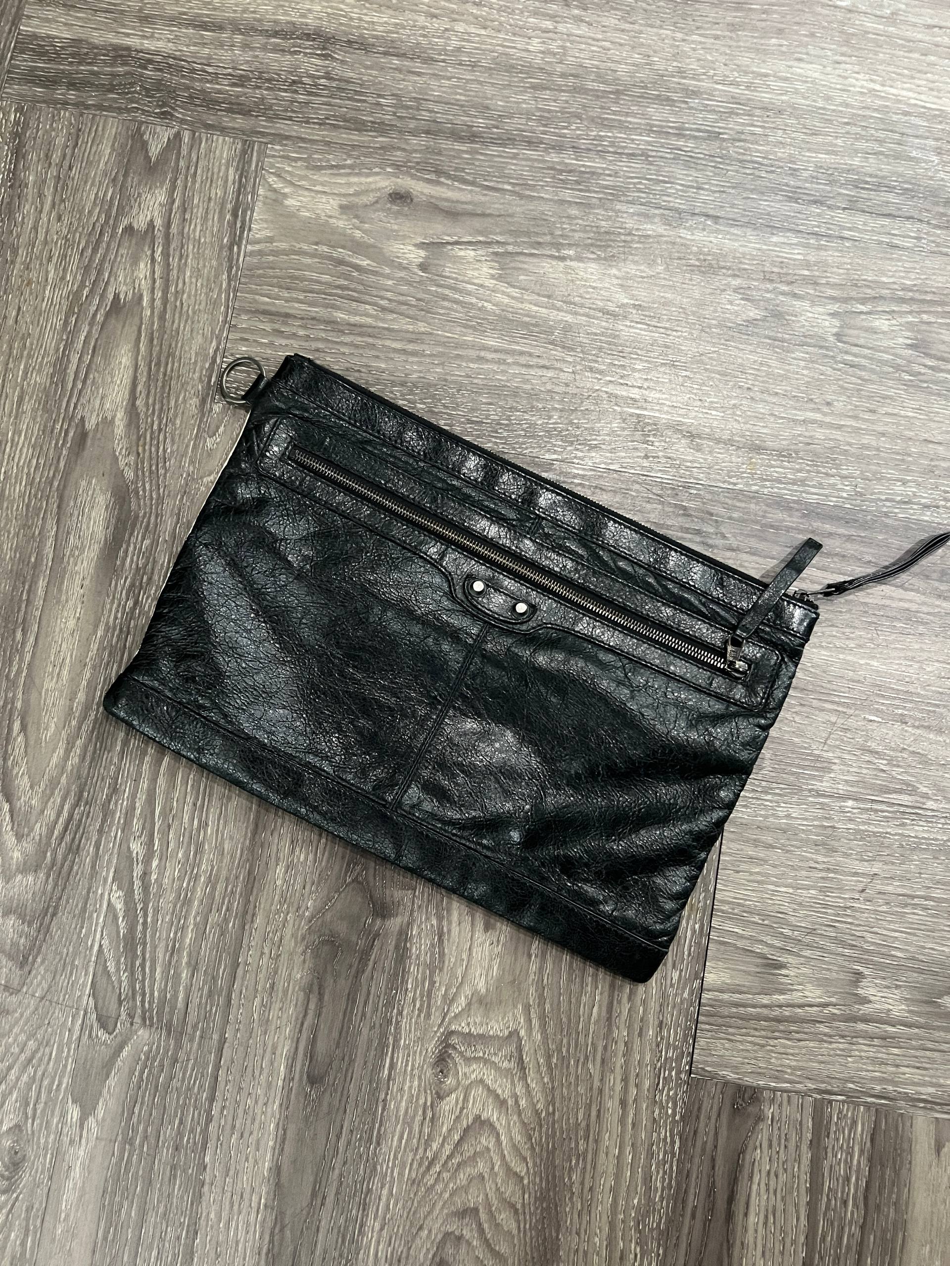AW13 Balenciaga x Barneys New York Motocross Classic Lambskin Clip Large Clutch