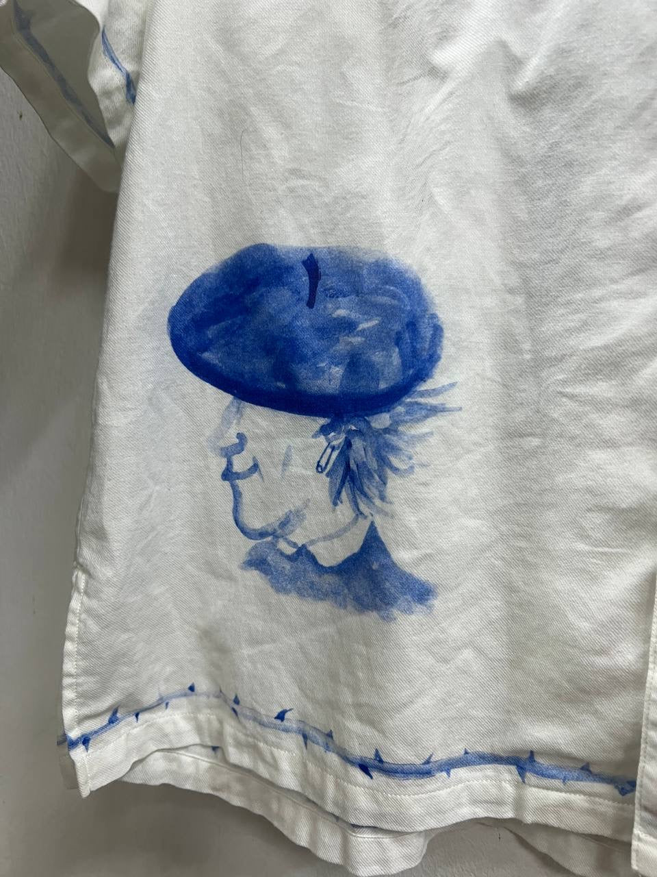 SS21 Undercover Camp Collar Porcelain Button Up Shirt