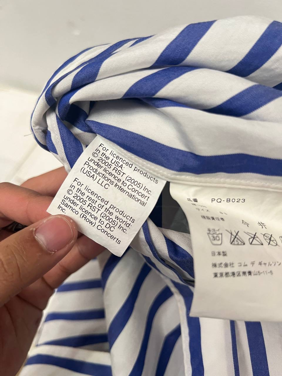 SS06 Comme Des Garcons Homme Plus x The Rolling Stones Blue Striped Shirt