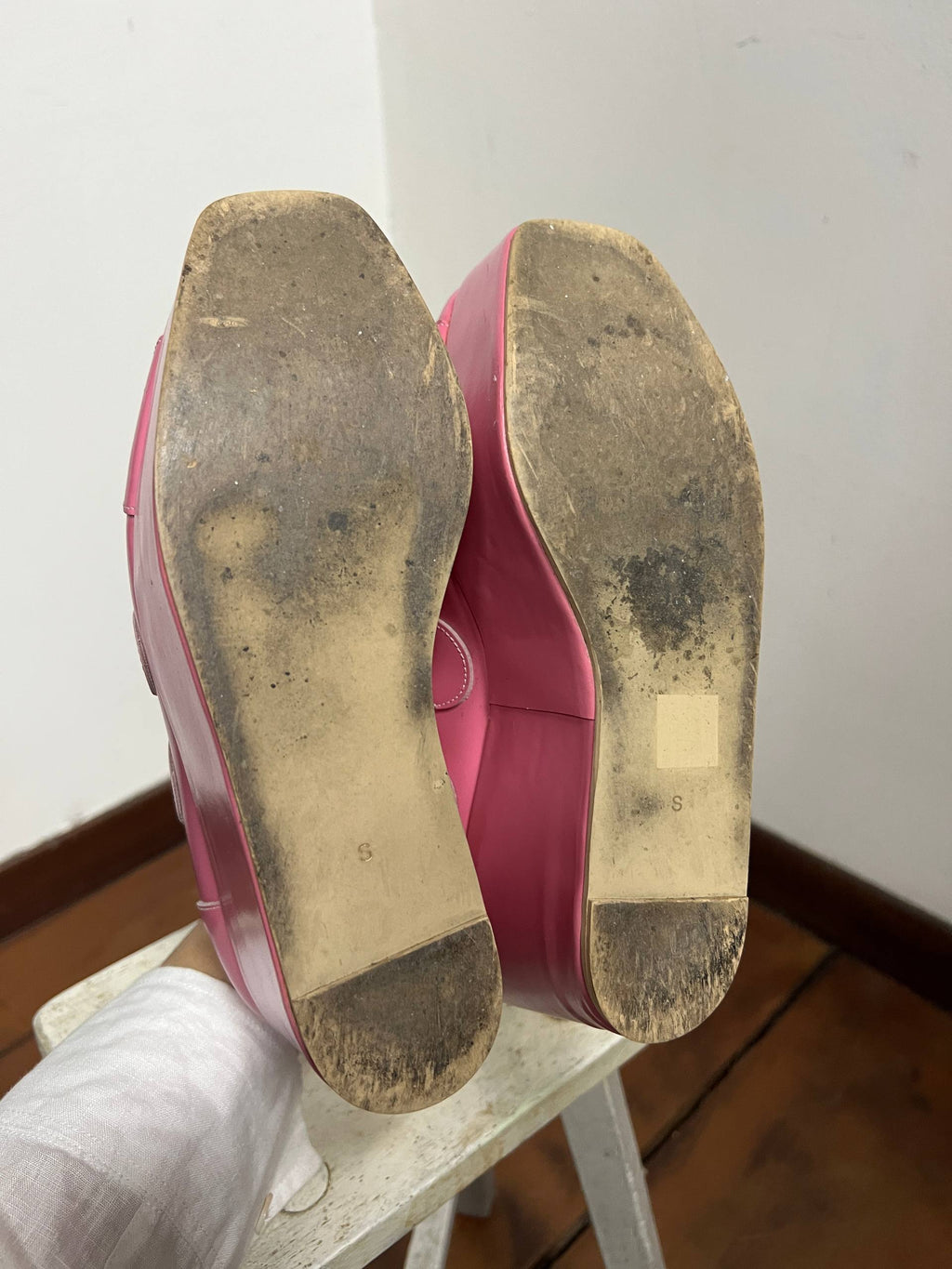 SS15 Junya Watanabe Pink Circle Wedged Platform Shoes