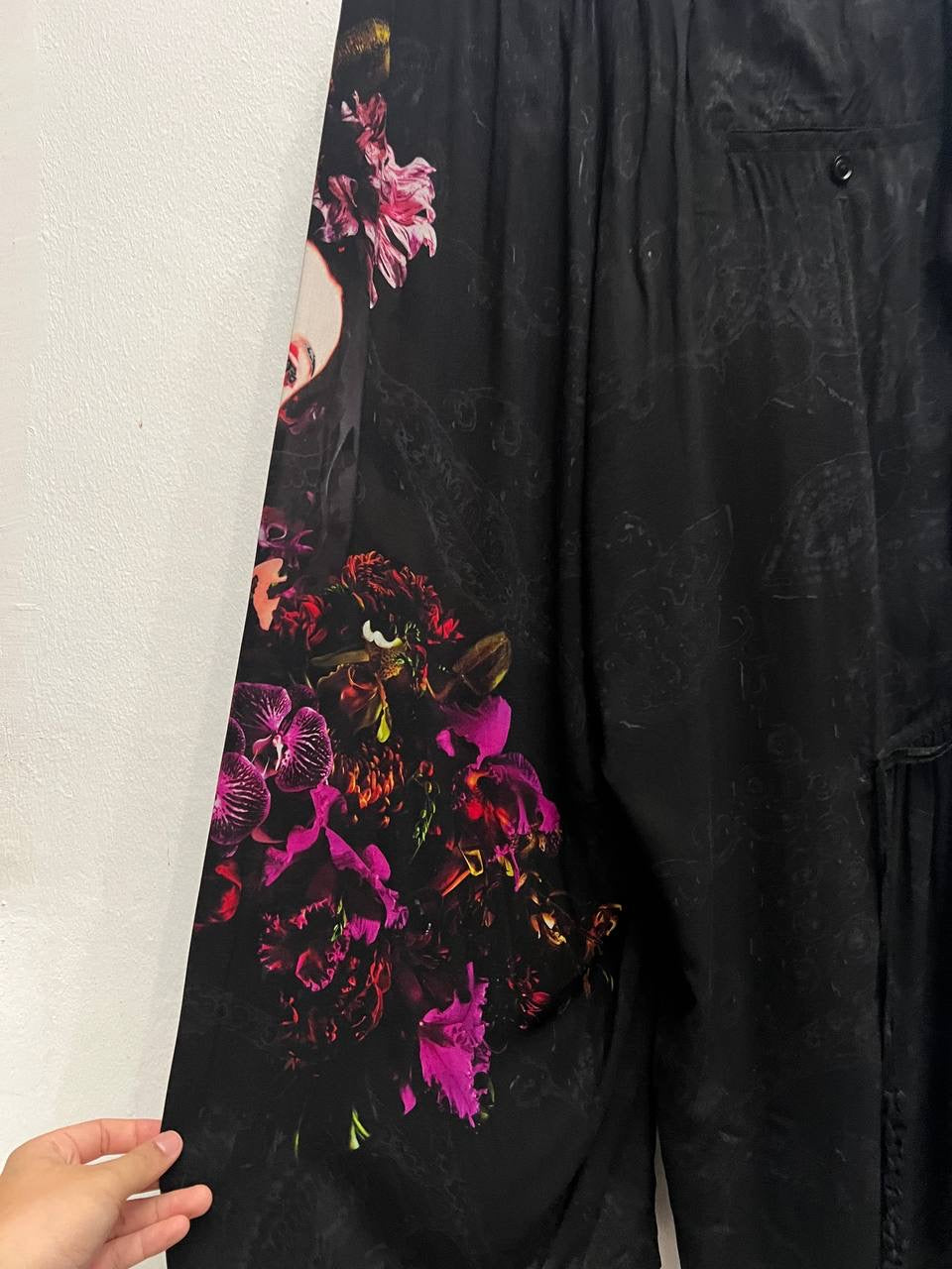 SS19 Yohji Yamamoto Pour Homme Black Scandal Ukiyo-e Gather Drawstring Pants