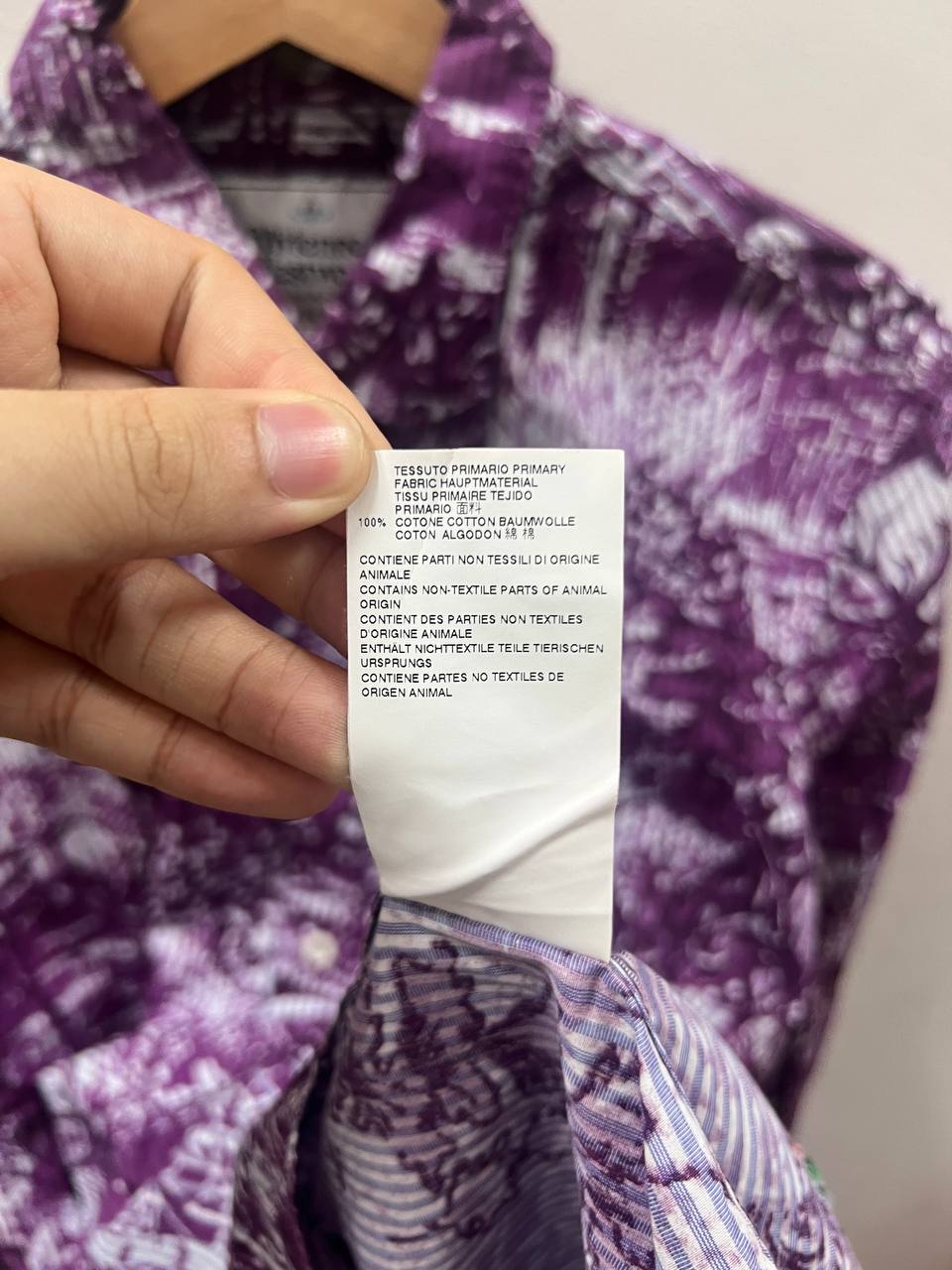 AW16 Vivienne Westwood Man Purple Toile Print Shirt