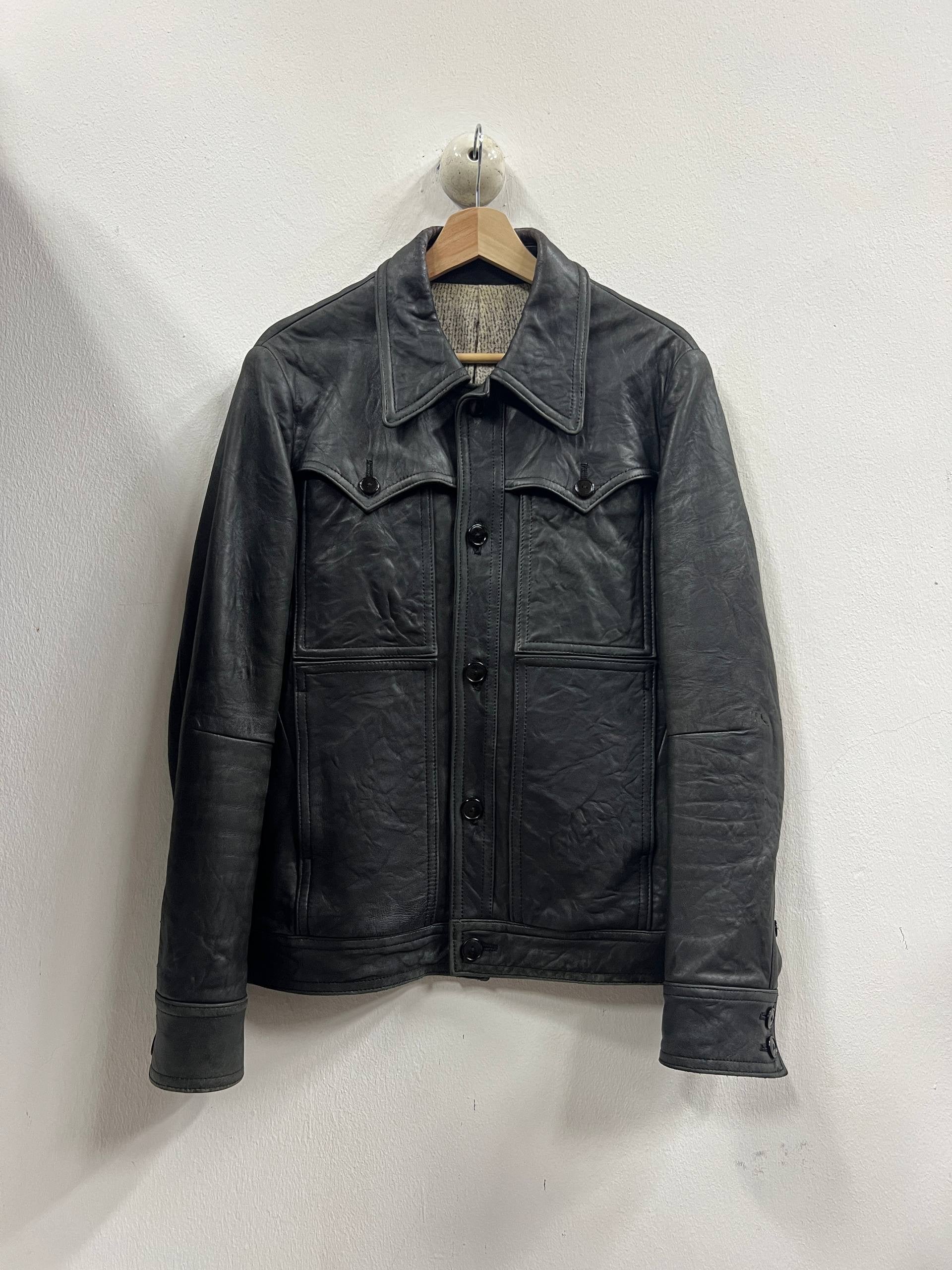 AW07 Number Nine “Love, God, Murder” Leather Chore Jacket