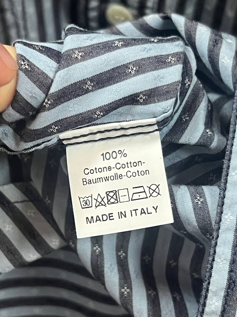Vivienne Westwood Anglomania Reconstructed Blue Stripe Orb Shirt