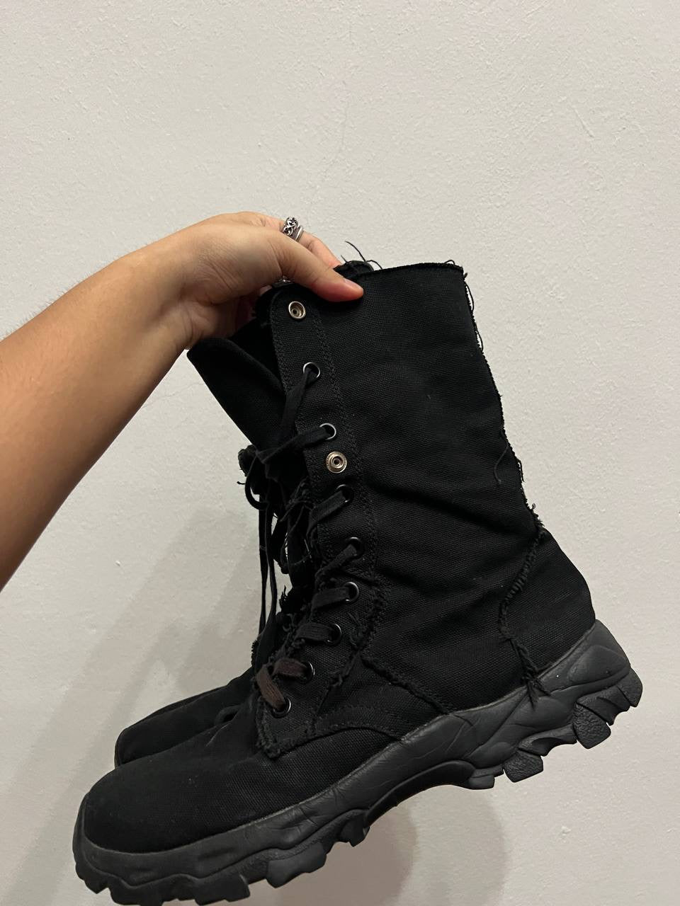 AW19 Yohji Yamamoto Pour Homme Vibram Distressed Boots